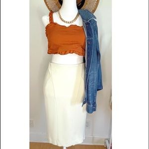 Cupshe top + Bebe midi skirt